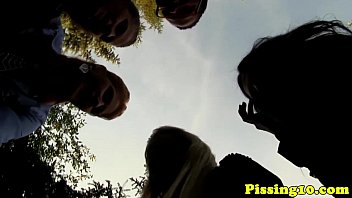 pissing woman outdoor Student gets fucked by two guys