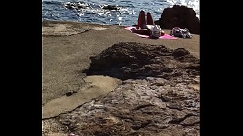 beach voyeur nude Shemale creampie compilatiin